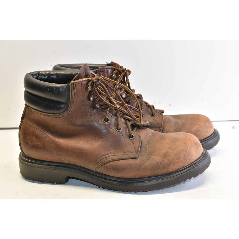 Red Wing 1607 Supersole Work Boots Brown Mens 9B Leather Lace Up Padded USA 90's